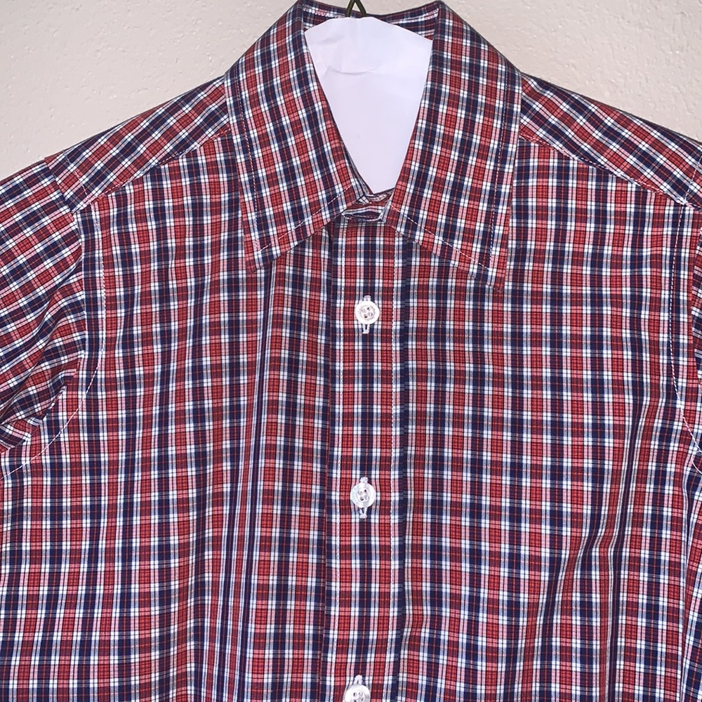 Youth Boys Brooks Brothers Long Sleeve Dress Shirt, XS x-small Plaid - Picture 4 of 8